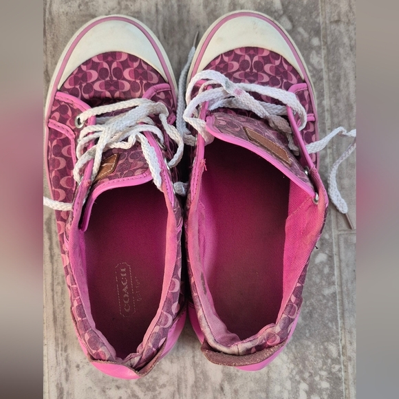 Coach Pink Patterned Women's Sneakers - Picture 2 of 5